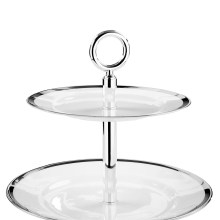 Etagere Porzellan 2 stöckig rund versilbert PLATINUM von Fink Living Etagere Porzellan 2 stöckig rund versilbert PLATINUM von Fink Living