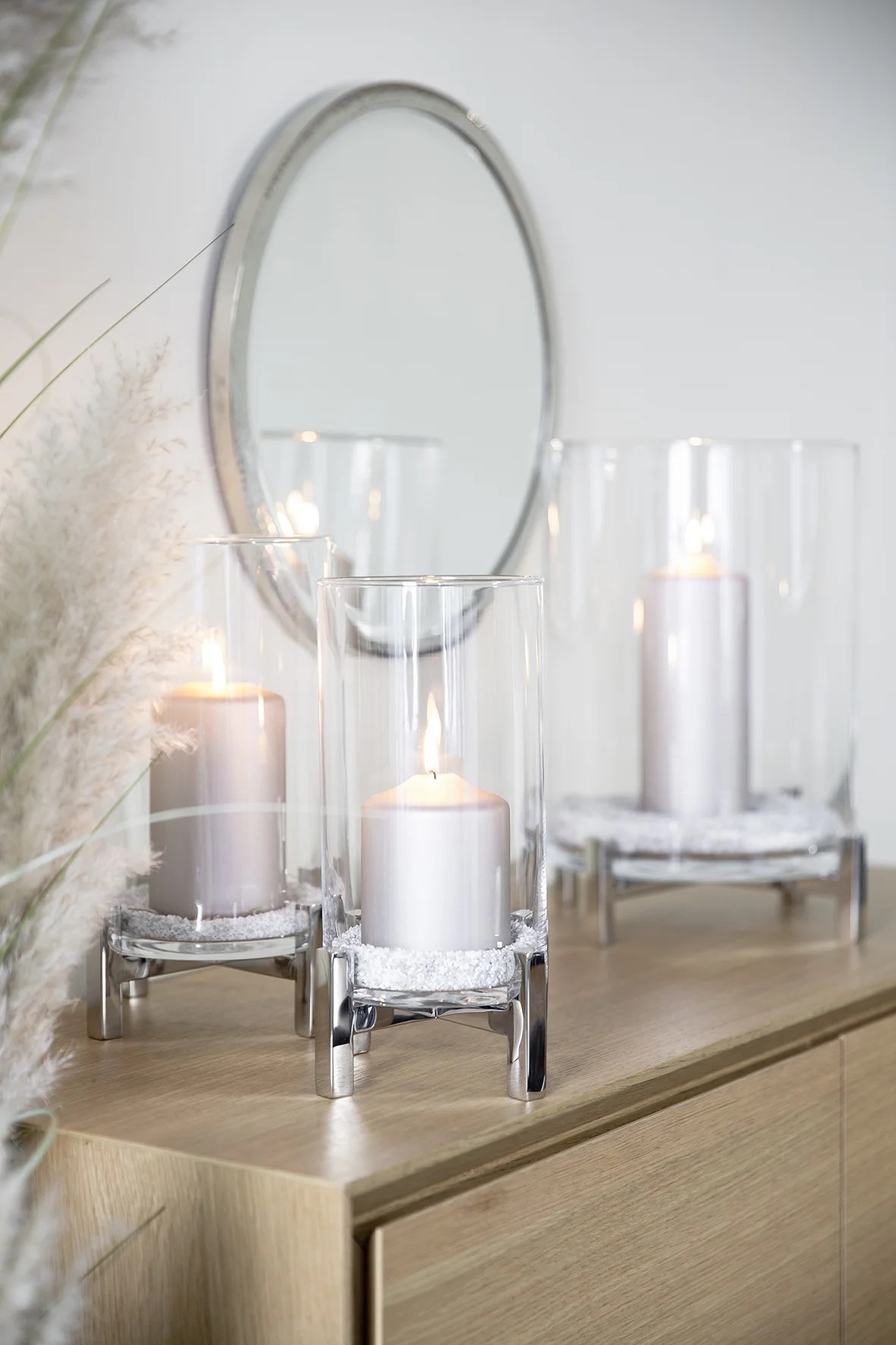 Fink YONO Windlicht Deko Glas Metall  silberfarben Fink YONO Windlicht Deko Glas Metall  silberfarben