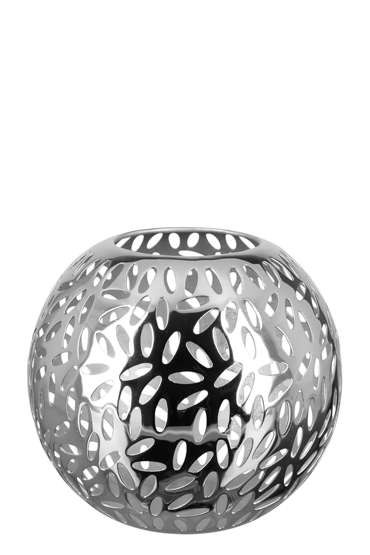 Windlicht rund Kugel Kerzenhalter Kerzenständer DARIA vernickelt Höhe 15 cm Windlicht rund Kugel Kerzenhalter Kerzenständer DARIA vernickelt Höhe 15 cm