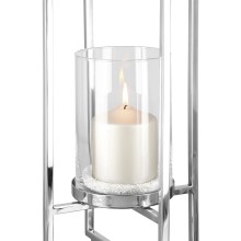 Teelichthalter Windlicht Glas Silber Outdoorgeeignet Edelstahl NORMAN 40 cm Höhe Teelichthalter Windlicht Glas Silber Outdoorgeeignet Edelstahl NORMAN 40 cm Höhe