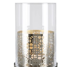 Fink BIALA Windlicht Deko Glas Metall  silberfarben Fink BIALA Windlicht Deko Glas Metall  silberfarben