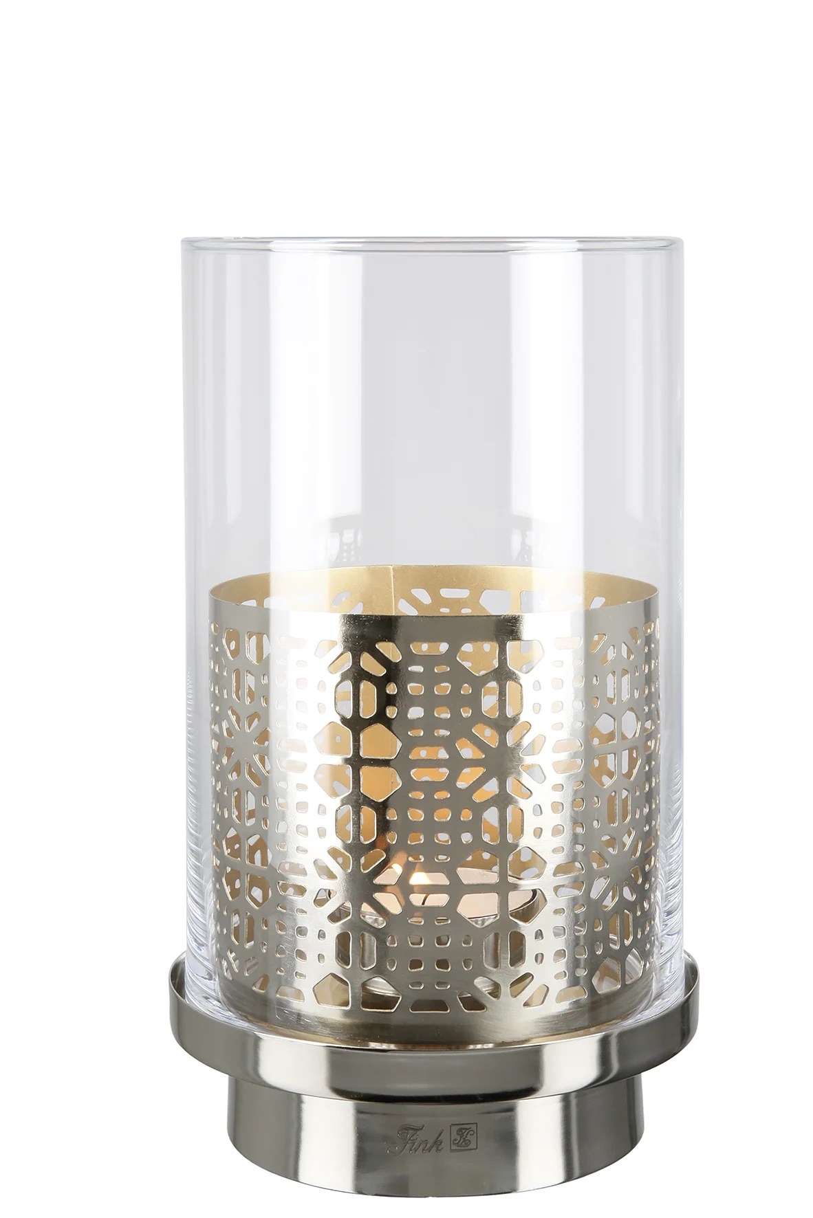 Fink BIALA Windlicht Deko Glas Metall  silberfarben Fink BIALA Windlicht Deko Glas Metall  silberfarben