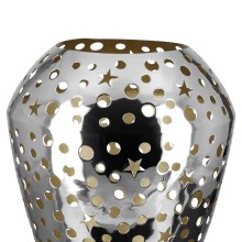 Fink SHEILA Windlicht Deko Glas Metall silberfarben Fink SHEILA Windlicht Deko Glas Metall silberfarben