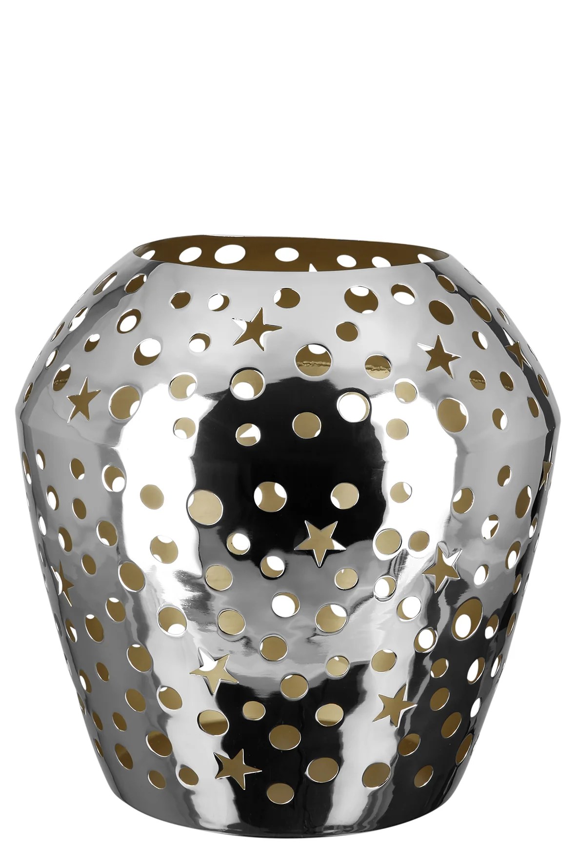 Fink SHEILA Windlicht Deko Glas Metall silberfarben Fink SHEILA Windlicht Deko Glas Metall silberfarben