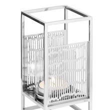 Windlicht Glas Kerzenhalter Kerzenständer outdoor NICOSA silber Höhe 17 cm Windlicht Glas Kerzenhalter Kerzenständer outdoor NICOSA silber Höhe 17 cm