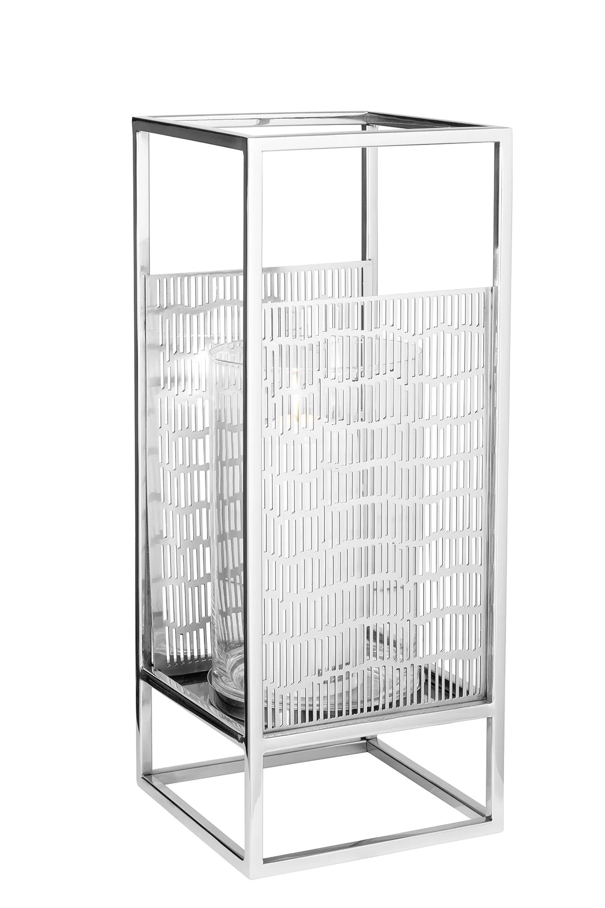 Windlicht Glas Kerzenhalter Kerzenständer outdoor NICOSA silber Höhe 40 cm Windlicht Glas Kerzenhalter Kerzenständer outdoor NICOSA silber Höhe 40 cm