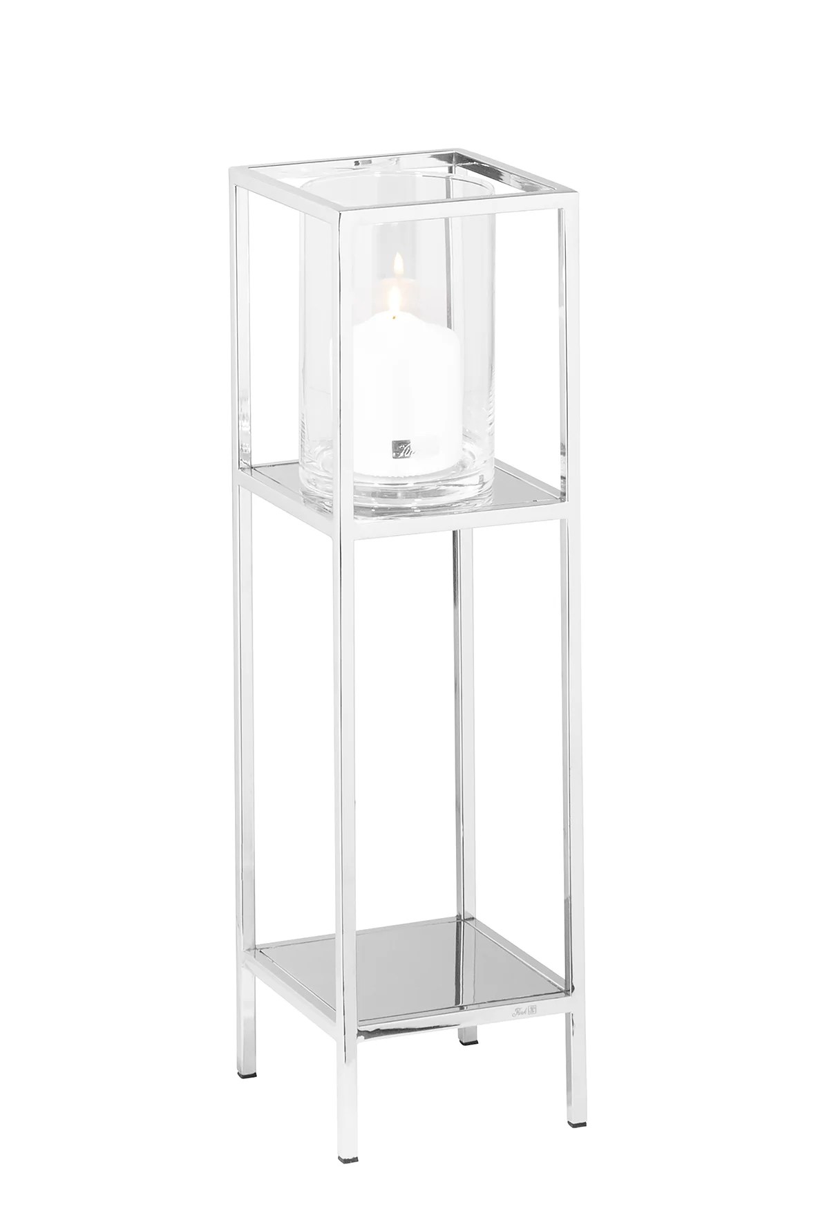 Fink LEXA Windlicht Deko Glas Metall silberfarben Fink LEXA Windlicht Deko Glas Metall silberfarben