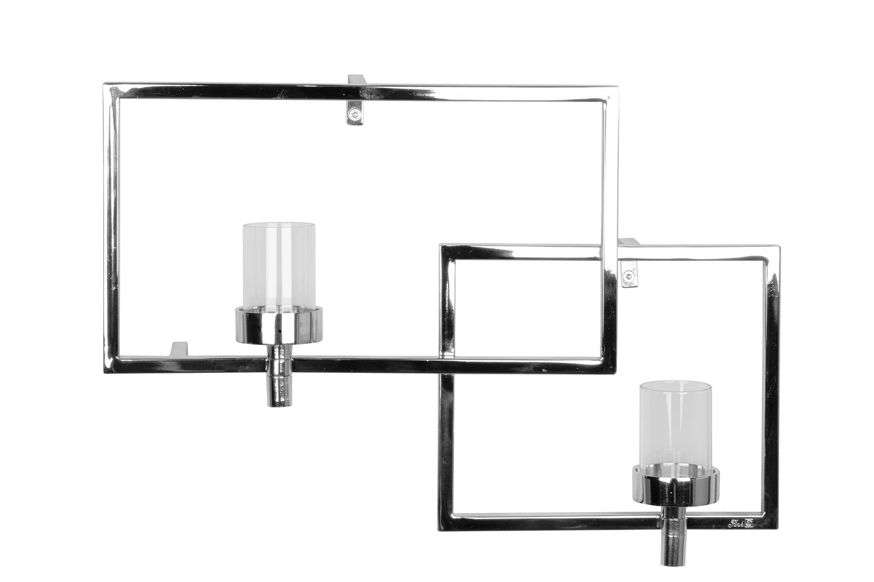 Kerzenhalter Teelichthalter Zum Aufhängen Silber Wanddeko ESCALA Breite 42 cm Kerzenhalter Teelichthalter Zum Aufhängen Silber Wanddeko ESCALA Breite 42 cm