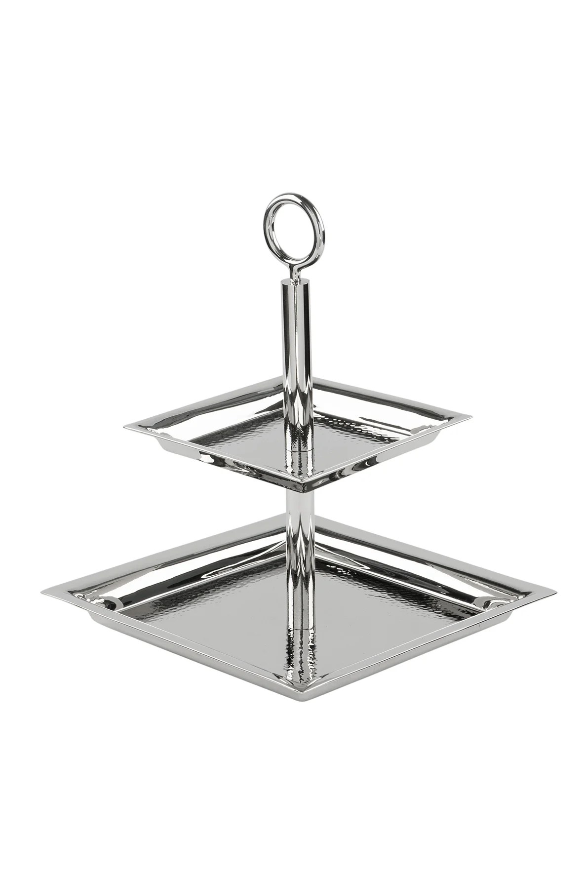 NAGANO 2er Etagere aus Edelstahl silber NAGANO 2er Etagere aus Edelstahl silber