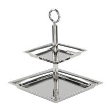 NAGANO 2er Etagere aus Edelstahl silber NAGANO 2er Etagere aus Edelstahl silber