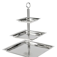 Etagere Obst Etagere 2 stöckig Obstetagere eckig Servierständer silber NAGANO Etagere Obst Etagere 2 stöckig Obstetagere eckig Servierständer silber NAGANO