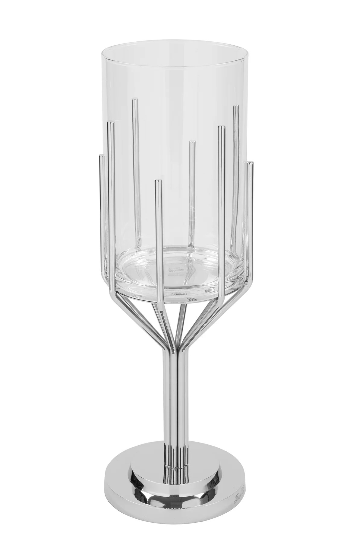 Fink Luxor Windlicht Deko Glas Metall silberfarben 49,5 cm Fink Luxor Windlicht Deko Glas Metall silberfarben 49,5 cm