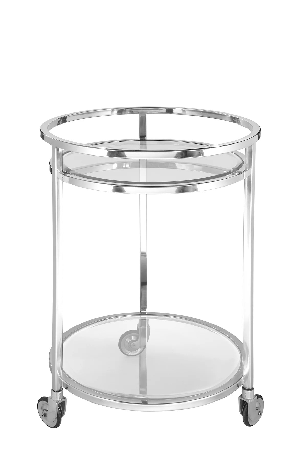 Servierwagen Barwagen Beistellwagen klar silberfarben Siena Fink Servierwagen Barwagen Beistellwagen klar silberfarben Siena Fink