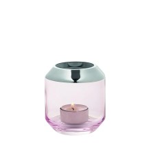 Teelichthalter SMILLA aus Glas hellrose Höhe 9 cm Teelichthalter SMILLA aus Glas hellrose Höhe 9 cm