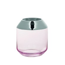 Teelichthalter SMILLA aus Glas hellrose Höhe 14 cm Teelichthalter SMILLA aus Glas hellrose Höhe 14 cm