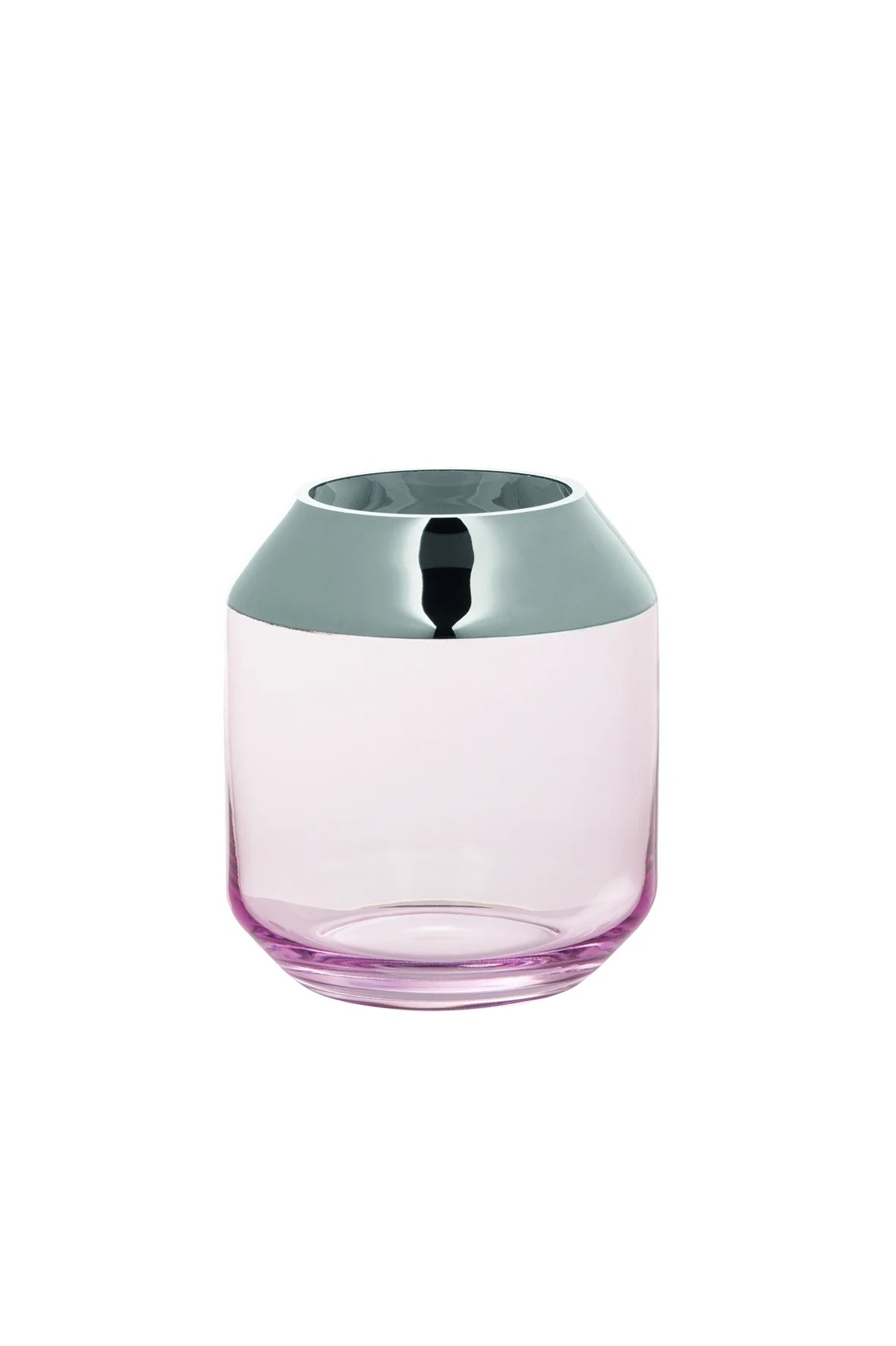 Teelichthalter SMILLA aus Glas hellrose Höhe 14 cm Teelichthalter SMILLA aus Glas hellrose Höhe 14 cm