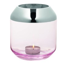 Teelichthalter SMILLA aus Glas hellrose Höhe 20 cm Teelichthalter SMILLA aus Glas hellrose Höhe 20 cm