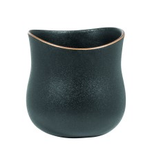 Fink Opera Vase aus Keramik schwarz Blumenvase modern mit Gold Rand 16 cm Fink Opera Vase aus Keramik schwarz Blumenvase modern mit Gold Rand 16 cm