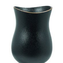 Fink  Opera Vase aus Keramik  schwarz  Blumenvase modern mit Gold Rand 26 cm Fink  Opera Vase aus Keramik  schwarz  Blumenvase modern mit Gold Rand 26 cm