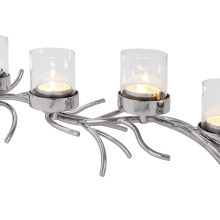 Teelichthalter Kerzenhalter Kerzenständer silber Glas RAMUS 4-flammig Fink Teelichthalter Kerzenhalter Kerzenständer silber Glas RAMUS 4-flammig Fink