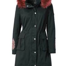 Parka Damen schwarz 36 mit Fellbesatz Kapuze Strass und Perlen Heine neu Parka Damen schwarz 36 mit Fellbesatz Kapuze Strass und Perlen Heine neu