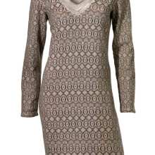 Damen Kleid Minikleid Etuikleid Büro Office Baumwolle taupe langarm Damen Kleid Minikleid Etuikleid Büro Office Baumwolle taupe langarm