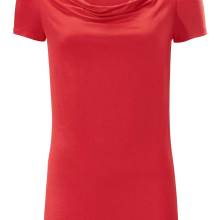 ASHLEY BROOKE Damen Designer-Wasserfallshirt m. Strass Rot ASHLEY BROOKE Damen Designer-Wasserfallshirt m. Strass Rot