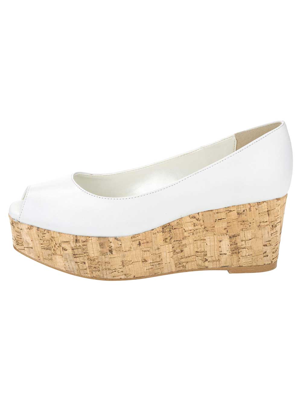 HEINE Damen Designer-Leder-Peeptoe Weiß HEINE Damen Designer-Leder-Peeptoe Weiß