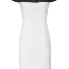 Damen Kleid Etuikleid Cocktailkleid ecru-schwarz Business Kleid Damen Kleid Etuikleid Cocktailkleid ecru-schwarz Business Kleid