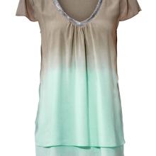 ASHLEY BROOKE Damen Designer-Blusenshirt Taupe-Mint ASHLEY BROOKE Damen Designer-Blusenshirt Taupe-Mint