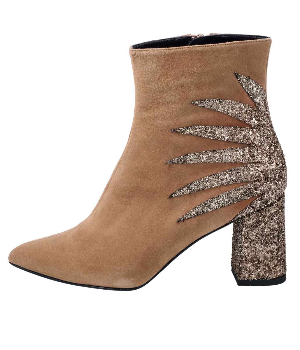 HEINE Damen Veloursleder Stiefelette camel HEINE Damen Veloursleder Stiefelette camel