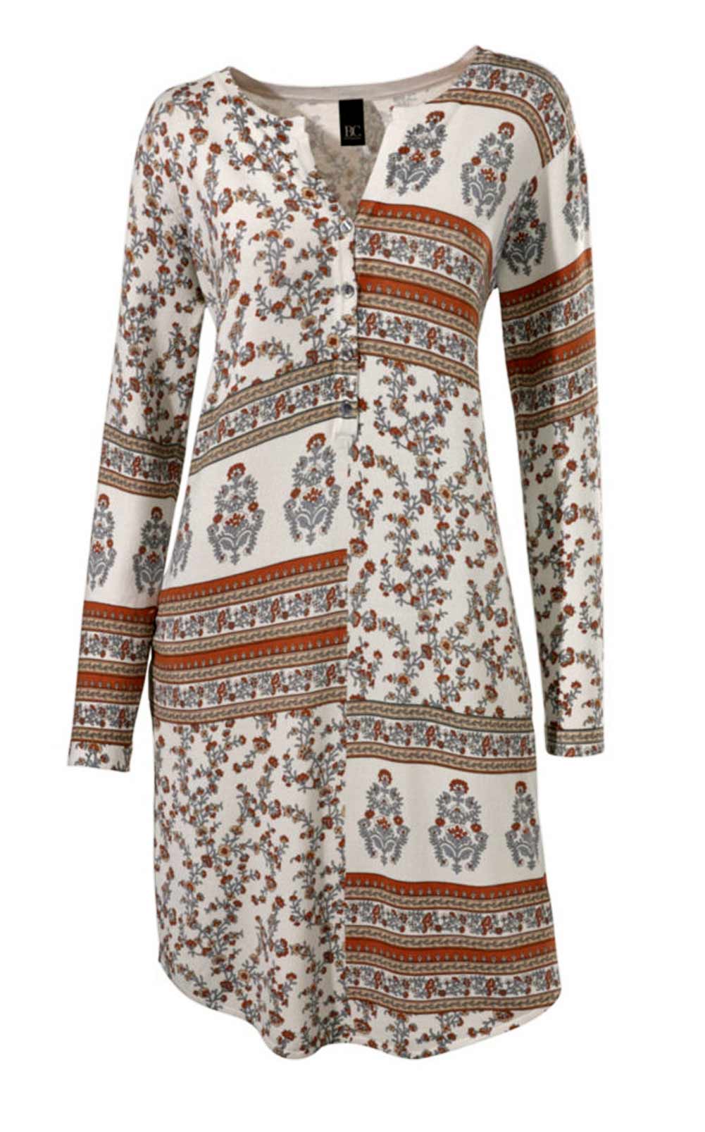 Kleid Strick Pulloverkleid sand-bunt Kleid Strick Pulloverkleid sand-bunt