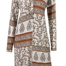 Kleid Strick Pulloverkleid sand-bunt Kleid Strick Pulloverkleid sand-bunt