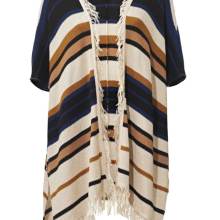 Poncho Damen Winter Cape elegant Strick sand-bunt Mandarin Poncho Damen Winter Cape elegant Strick sand-bunt Mandarin