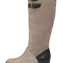 Heine Stiefel Veloursleder  taupe-schwarz 010.682 Heine Stiefel Veloursleder  taupe-schwarz 010.682