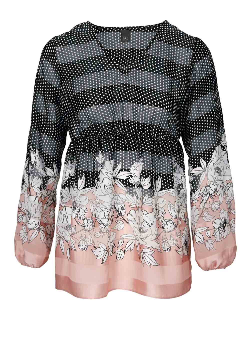 Damen Tunika mit V-Ausschnitt Heine - Best Connections  schwarz ecru rosé Damen Tunika mit V-Ausschnitt Heine - Best Connections  schwarz ecru rosé