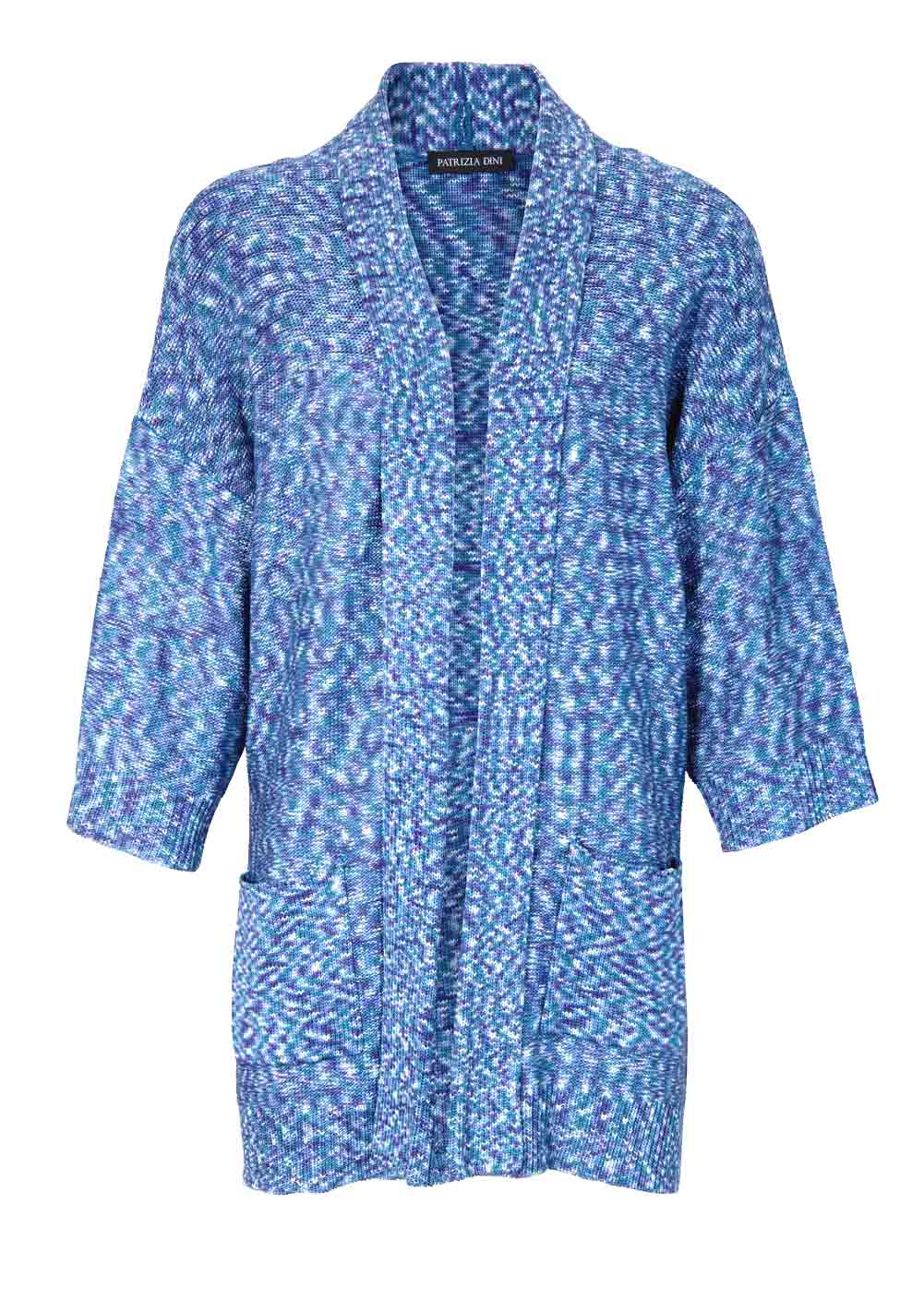 Cardigan Lang Strickjacke lange Form warm Winter blau-bunt Strickmantel Cardigan Lang Strickjacke lange Form warm Winter blau-bunt Strickmantel