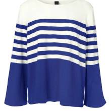 Heine Damen Strickpullover ecru-blau Heine Damen Strickpullover ecru-blau
