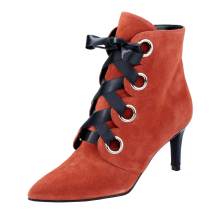 HEINE  Damen Stiefelette Pumps Schnürer echtes Leder Ziegenveloursleder koralle HEINE  Damen Stiefelette Pumps Schnürer echtes Leder Ziegenveloursleder koralle