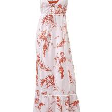 LINEA TESINI Damen Maxikleid Koralle Weiß LINEA TESINI Damen Maxikleid Koralle Weiß