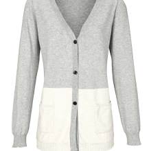 Damen Strickjacke von PATRIZIA DINI grau-offwhite Damen Strickjacke von PATRIZIA DINI grau-offwhite