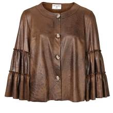 RICK CARDONA Damen Designer-Lederimitatjacke Cognac Kunstleder Luxusjacke Glanz RICK CARDONA Damen Designer-Lederimitatjacke Cognac Kunstleder Luxusjacke Glanz