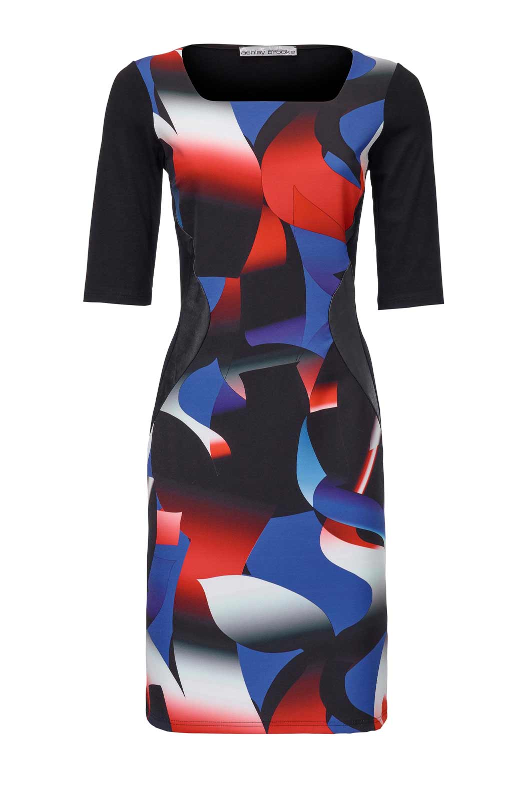 Damen Kleid Etuikleid Jerseykleid  Cocktailkleid schwarz-bunt Business Kleid Damen Kleid Etuikleid Jerseykleid  Cocktailkleid schwarz-bunt Business Kleid