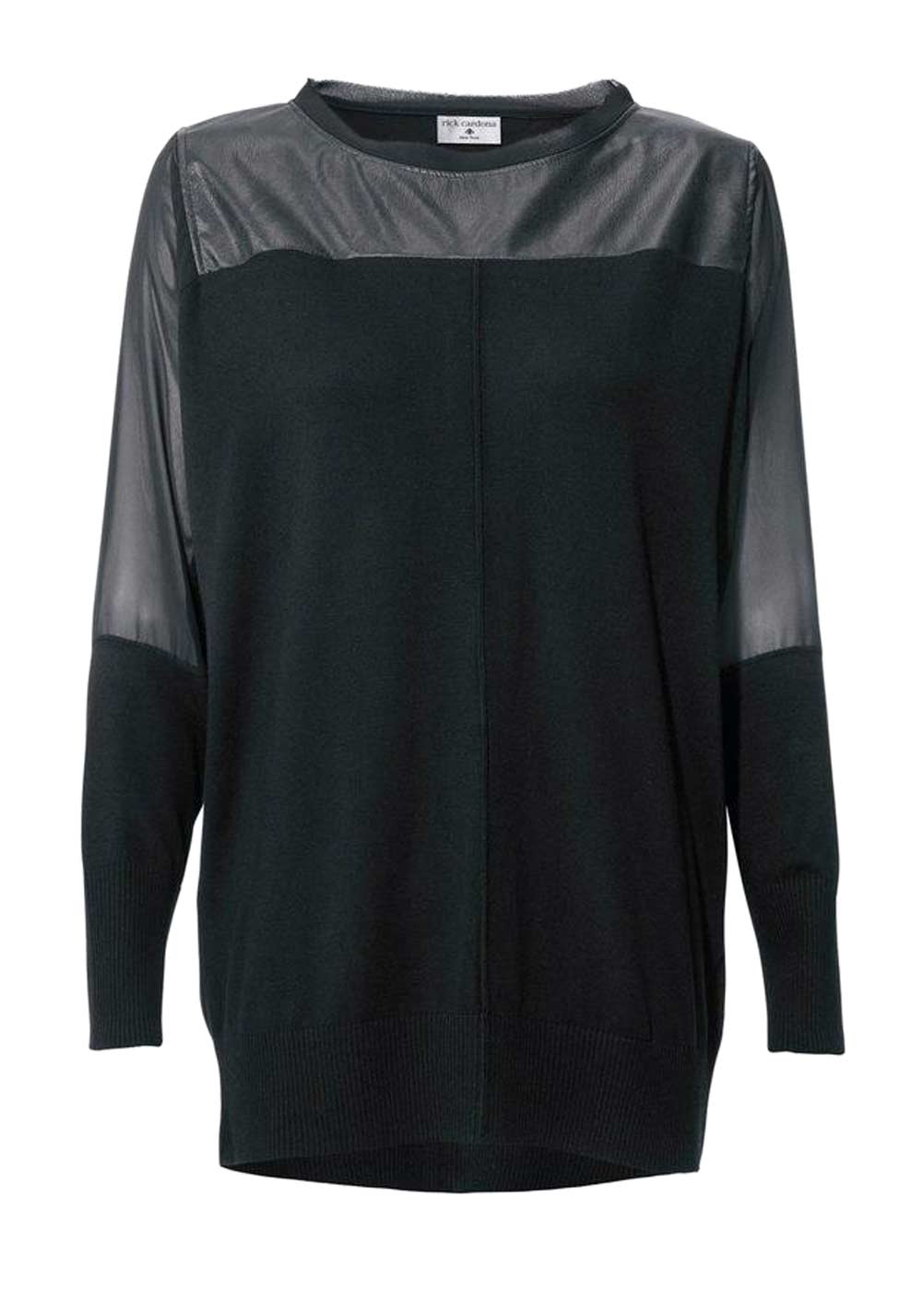 RICK CARDONA Damen Designer-Patchshirt Schwarz RICK CARDONA Damen Designer-Patchshirt Schwarz