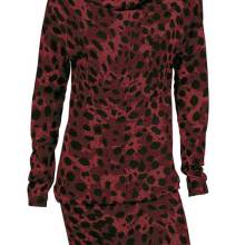 Kleid Strick Pulloverkleid rot-schwarz Kleid Strick Pulloverkleid rot-schwarz