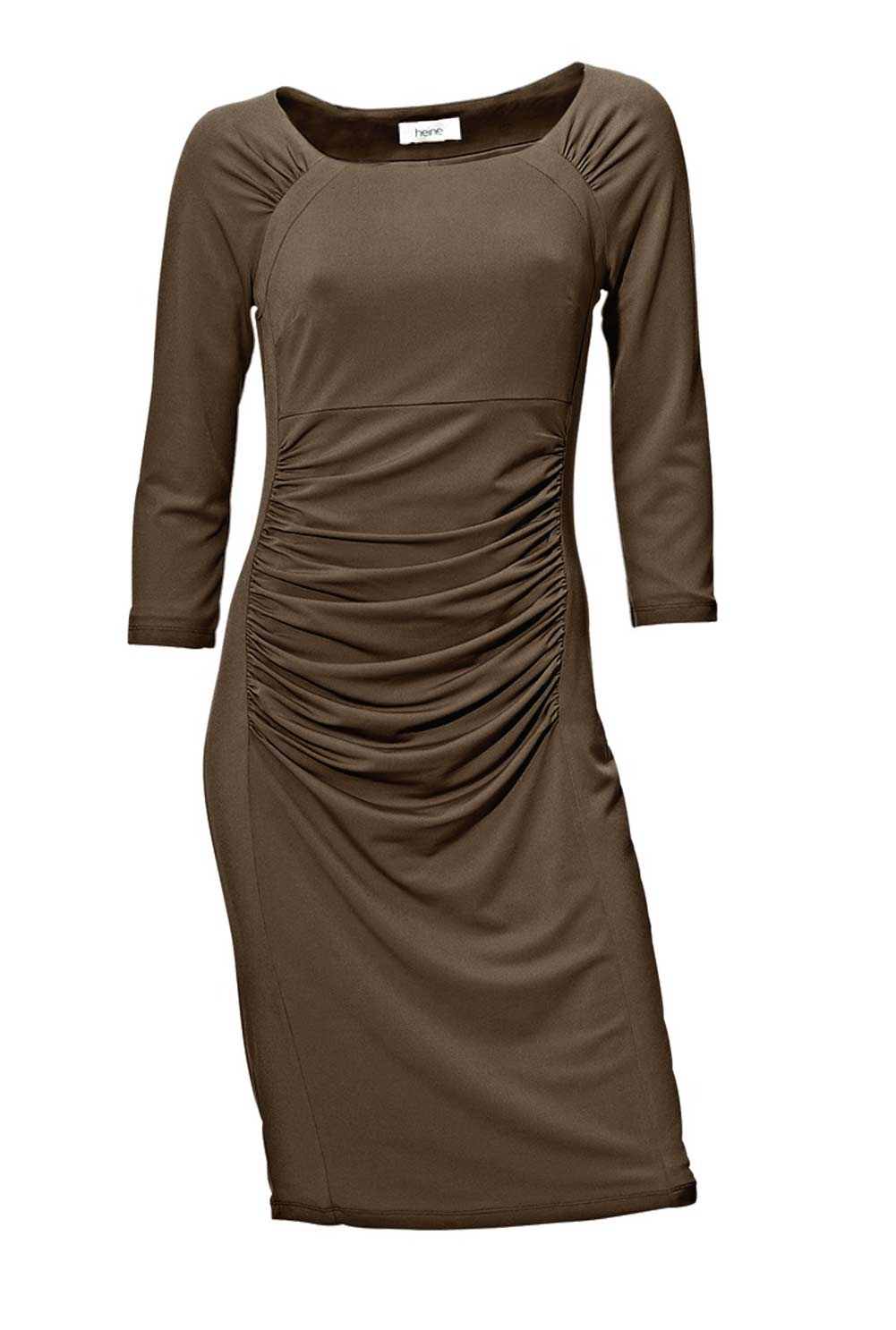 Damen Kleid Minikleid langarm taupe Freizeitkleid Stretch Frühling urlaub Damen Kleid Minikleid langarm taupe Freizeitkleid Stretch Frühling urlaub