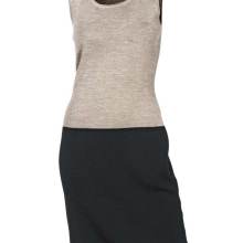 Kleid Strick Pulloverkleid stein-schwarz Kleid Strick Pulloverkleid stein-schwarz