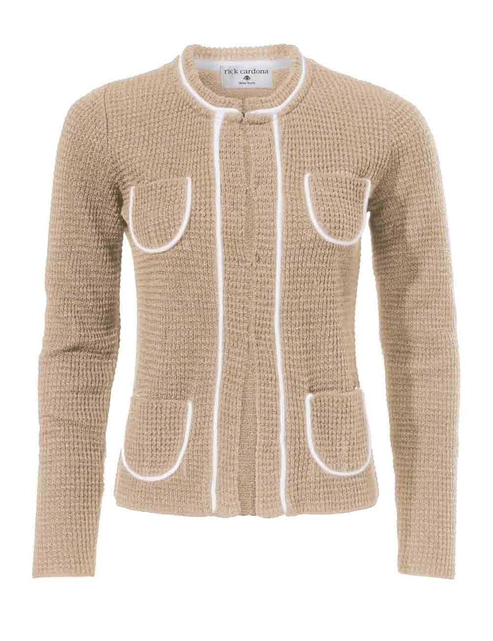 Damen Strickjacke von Rick Cardona sand-weiß Damen Strickjacke von Rick Cardona sand-weiß