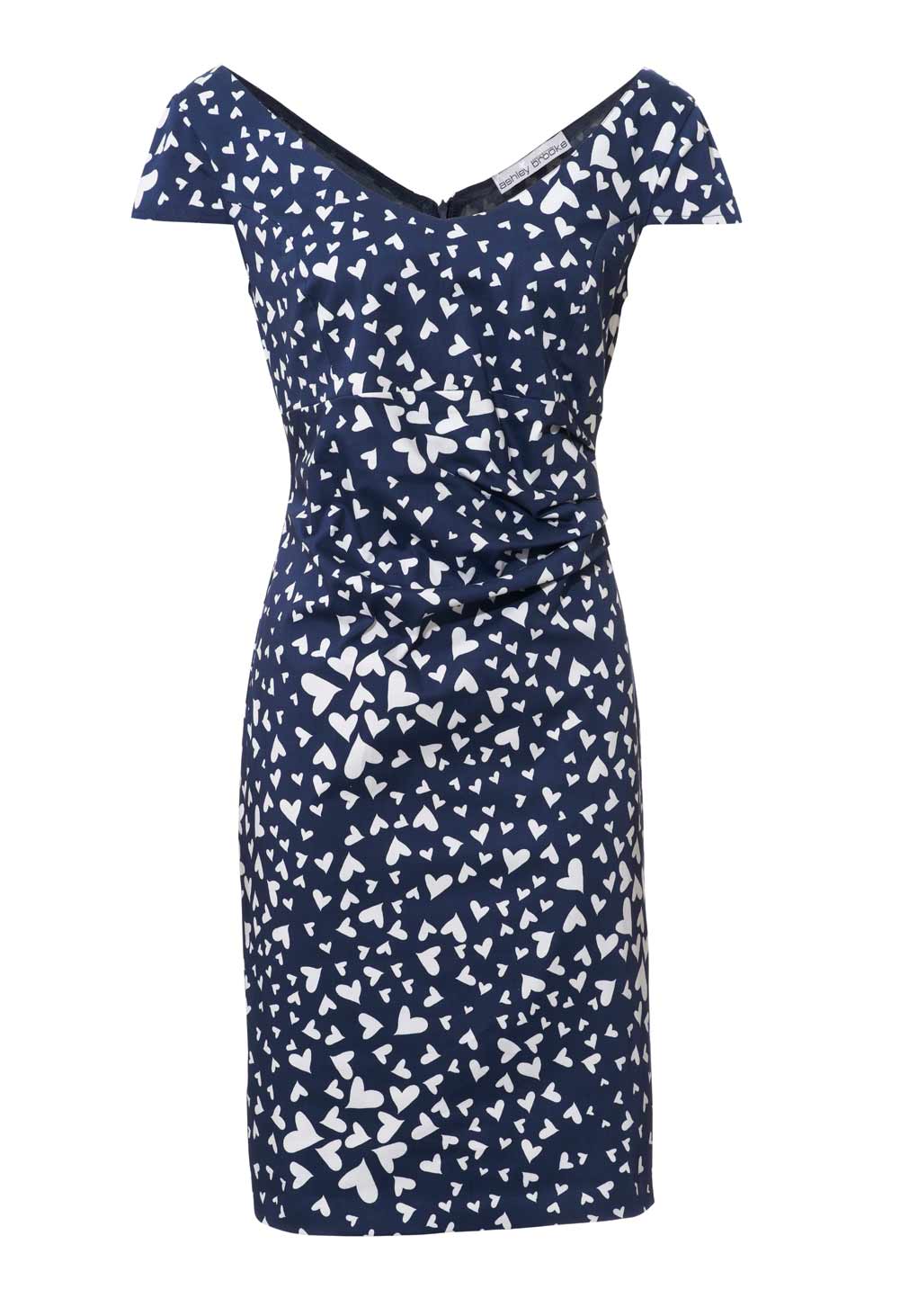 Damen Kleid Etuikleid Cocktailkleid marine  blau weiß Business Kleid Herzen Damen Kleid Etuikleid Cocktailkleid marine  blau weiß Business Kleid Herzen