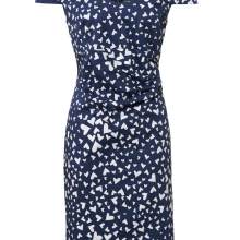 Damen Kleid Etuikleid Cocktailkleid marine  blau weiß Business Kleid Herzen Damen Kleid Etuikleid Cocktailkleid marine  blau weiß Business Kleid Herzen